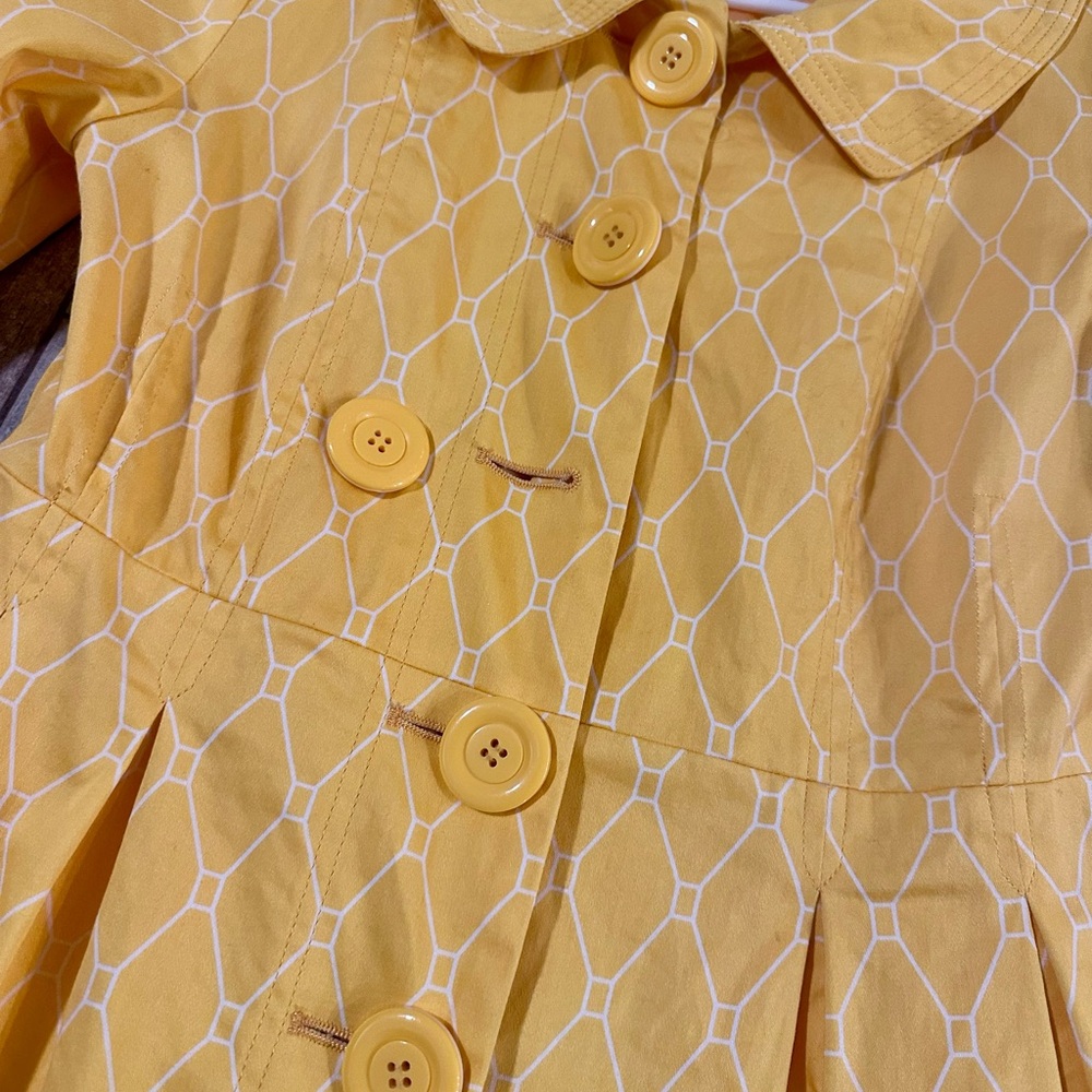 Yellow White Button Down Collared Shirt Flair Fun… - image 4